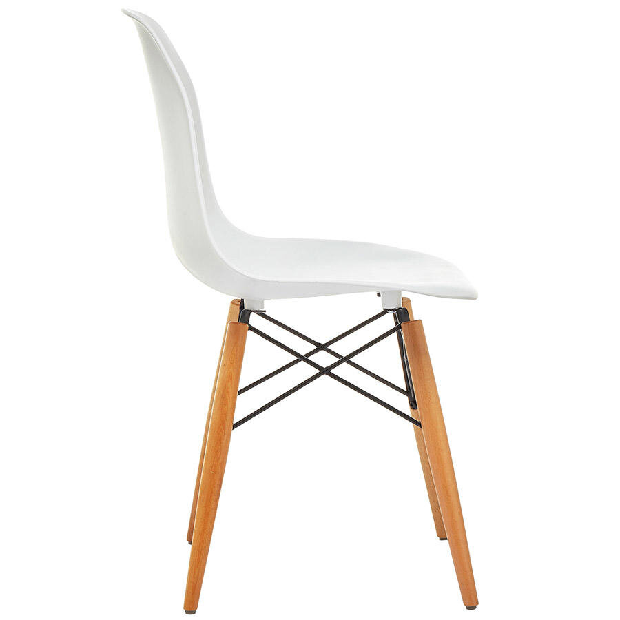 Seduna Eames Natural Ahşap Ayaklı 2 Adet Sandalye Beyaz Avansas