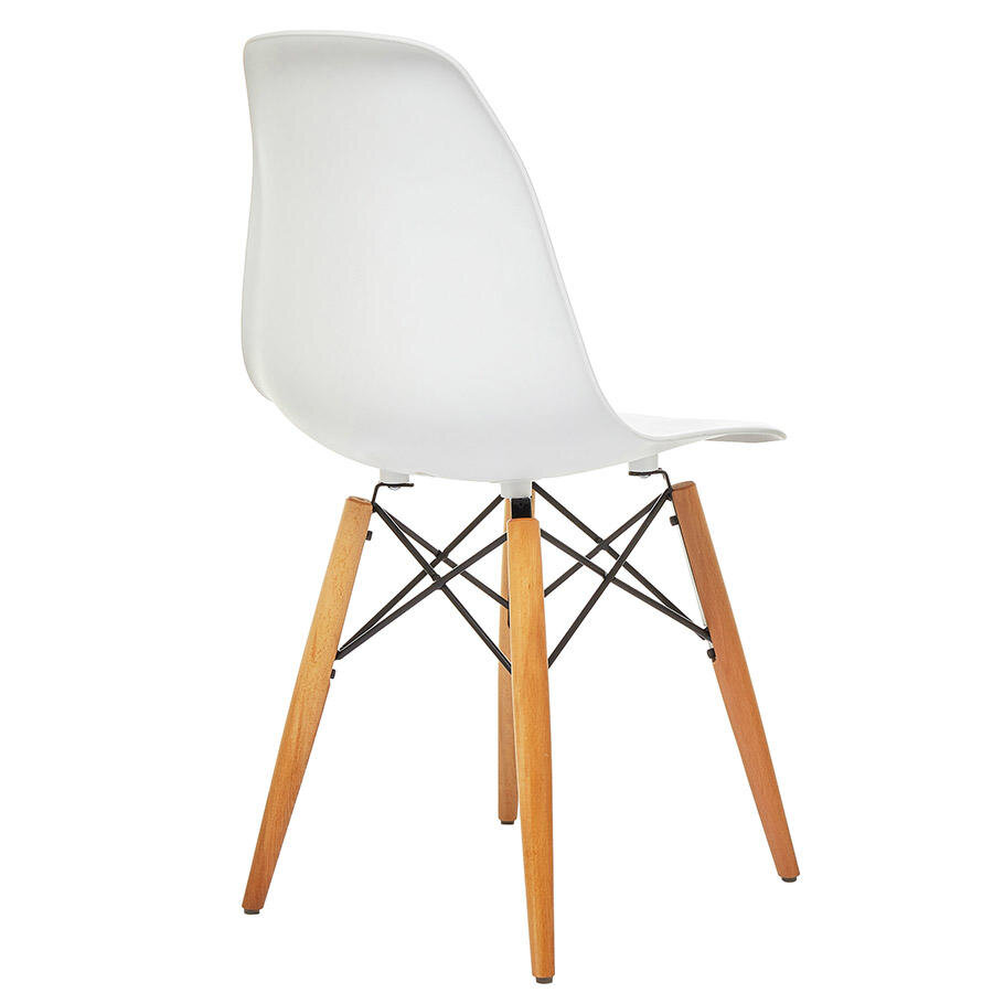 Seduna Eames Natural Ahşap Ayaklı 2 Adet Sandalye Beyaz Avansas
